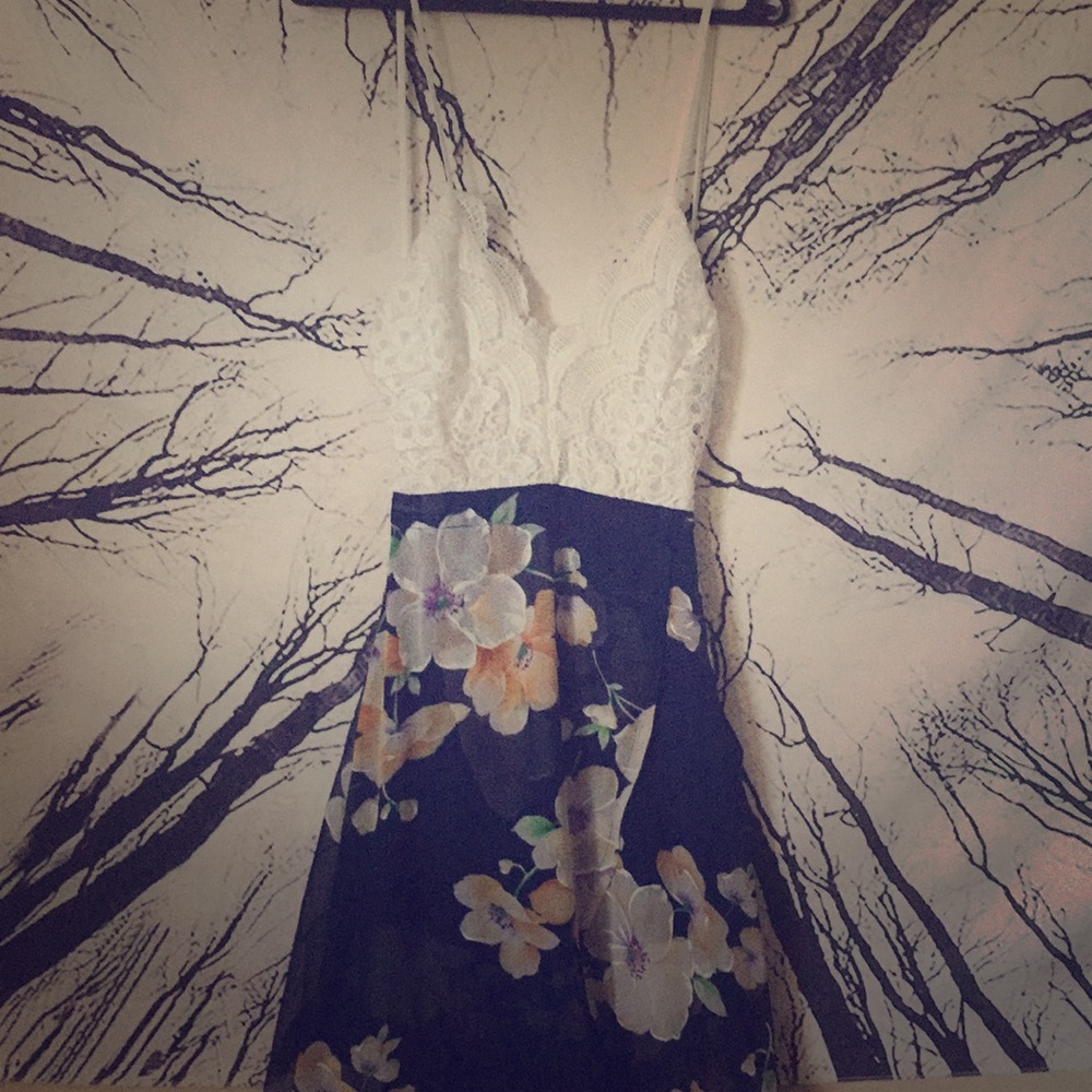 Lacey, Floral Navy Blue Dress